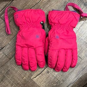 Girls Spyder hot pink gloves